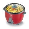 Kenwood 2-in-1 Rice Cooker 1.8L 10-Cups Rice with Food Steamer Basket Non-Stick Cooking Pot Temepered Glass Lid Warm/Cook Lights Spatula Holder Detachable Cord RCM44.000RD
