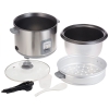 Kenwood 2-in-1 Rice Cooker 1.8L 10-Cups Rice with Food Steamer Basket Non-Stick Cooking Pot Temepered Glass Lid Warm/Cook Lights Spatula Holder Detachable Cord RCM45.000SS