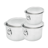 Nadstar Aluminium Sufuria 3pcs with Lid & Handle 210L 250L 300L Cookware Set Tope Cooking Pot for Commercial Use - Gauge 6 Kitchen Heavy Duty Tapela