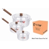 Nadstar Saucepan 3Pcs Set With Lid Smooth Wooden Handle 23-28 3x5