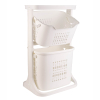 Nadstar Storage Basket 2 Deck Bathroom Clothes Storage Basket Multi-layer Universal Wheel Rack Grocery Organizer K998-3A