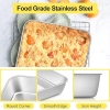 Nadstar Aluminium Square Tray 12" Cake Moulds Rectangle Baking Tray Deep Oven Pan for Lasagna Brownie Pizza Heavy Duty Anti-Rust Easy Clean No16
