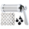 Cookie Press with Nozzles & Decorating Plates 20 Different Types of Jalies Murukku Maker/Bhujiya Maker/Cookies/Namkeen/Noodles/Chakali Maker/Sev Maker/Farsan Maker/Gathiya Maker