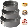 Decakila Spring Foam 3Pcs Nonstick Cake Pans Leakproof Round Cake Pan Set Bakeware Cheesecake Pan KMTT078B