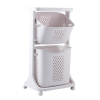 Nadstar Storage Basket 2 Deck Bathroom Clothes Storage Basket Multi-layer Universal Wheel Rack Grocery Organizer K998-3A
