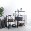 Nadstar Storage Rack Stainless Steel 3 Layers With Wheels Foldable HP95-776H