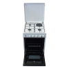 Delta Cookers 50x55cm 3 Gas Burner, 1 Electric Hotplate with Gas Oven & Grill Black DGC31B