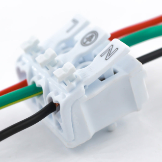 Tronic Connector with Button (L+N+E) 16Amps 3 Way Wire