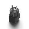 Tronic Black Universal Adaptor Traveler 16Amps EU