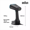 Braun Garment Steamer 1200W 150ML QuickStyle 5, with Dual Heated Free Glide 3D Plate, Handheld Garment Steamer with Fast Heating, Vertical Ironing, 13850000-GS5031BL