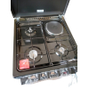 Delta Cookers 50x55cm 3 Gas Burner, 1 Electric Hotplate with Gas Oven & Grill Black DGC31B