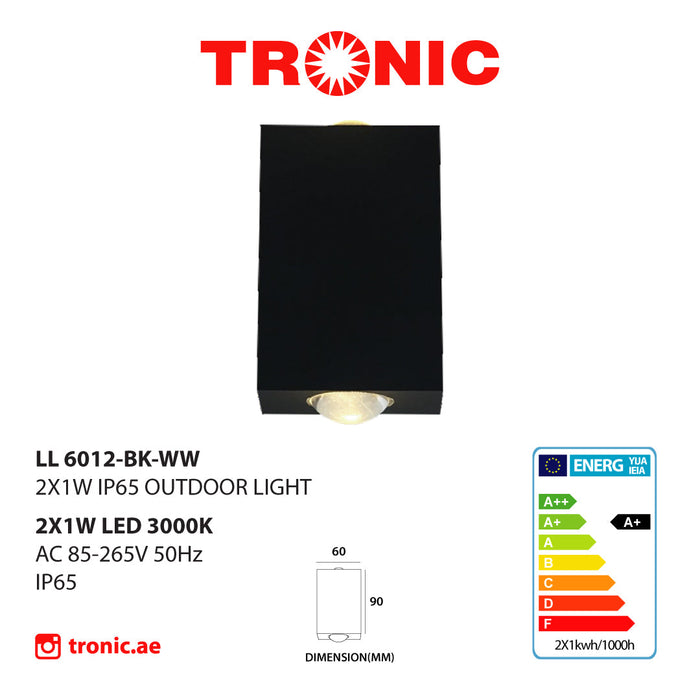 Tronic Black Rectangular Wall Light 3 Tronic Black Rectangular Wall Light