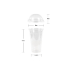 Khaleej Pack Clear Pet Glass 16 OZ with Dome Lid (Pack of 1000)