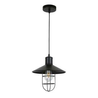 Tronic Black Vintage Pendant Glass Cage Light