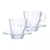 Pasabahce Aqua Cup Saucer 215ml 6pcs Round Shape and Dishwasher Safe 95040