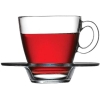 Pasabahce Aqua Cup Saucer 215ml 6pcs Round Shape and Dishwasher Safe 95040