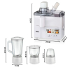 RAF Food Processor 4in1 400W 1.5L Multifunctional Plastic Jar Juicer, Blender, Chopper, Grinder with Full Copper Motor, Low Noise, Smooth Operation R.2819