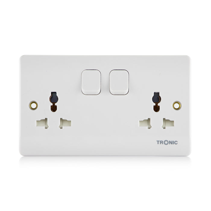 Tronic Universal Switch Socket Twin 16A 1 Tronic Universal Switch Socket Twin 16A