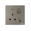 Tronic Single Switch Socket with USB + Type C