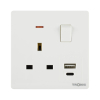 Tronic Single Switch Socket with USB + Type C