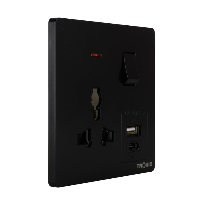 Tronic Universal Single Switch Socket With Usb + Type C 5 Tronic Universal Single Switch Socket With Usb + Type C