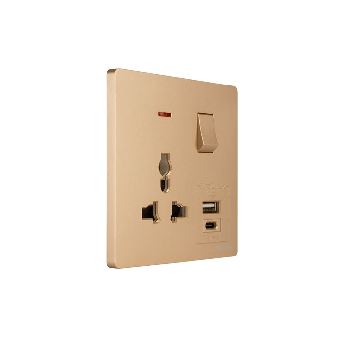 Tronic Universal Single Switch Socket With Usb + Type C 10 Tronic Universal Single Switch Socket With Usb + Type C