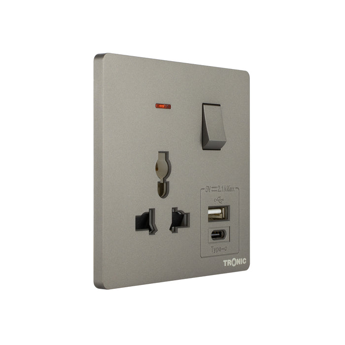 Tronic Universal Single Switch Socket With Usb + Type C 9 Tronic Universal Single Switch Socket With Usb + Type C