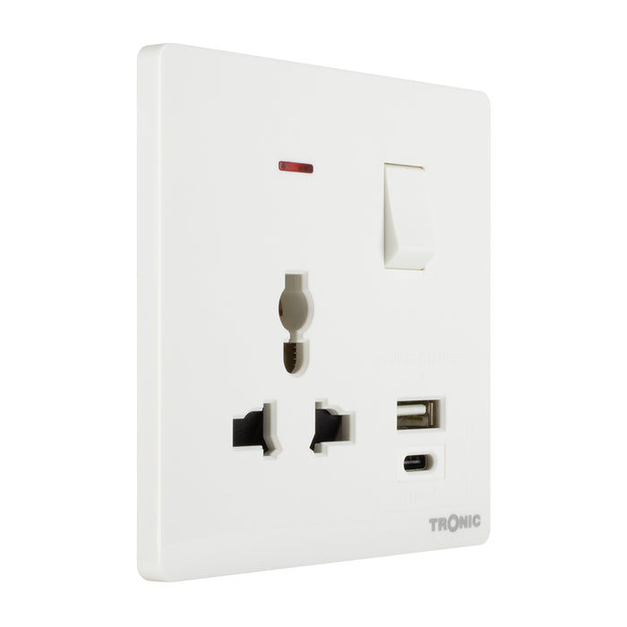 Tronic Universal Single Switch Socket With Usb + Type C 7 Tronic Universal Single Switch Socket With Usb + Type C
