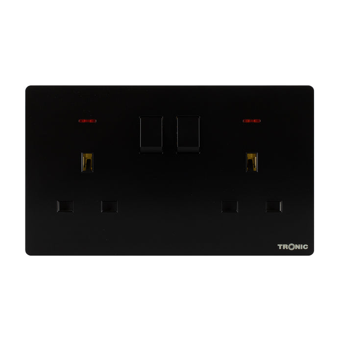 Tronic Twin Switch Socket With Neon 1 Tronic Twin Switch Socket With Neon