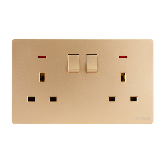 Tronic Twin Switch Socket With Neon 2 Tronic Twin Switch Socket With Neon