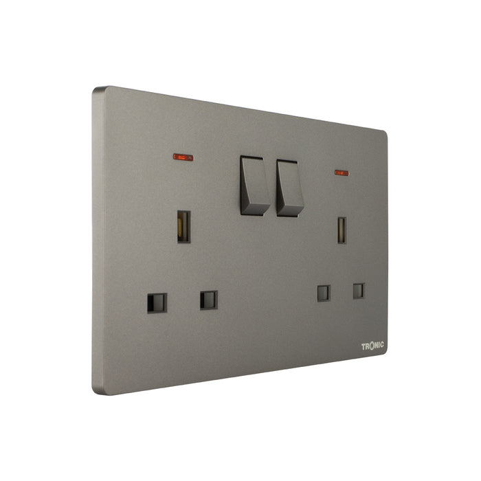 Tronic Twin Switch Socket With Neon 9 Tronic Twin Switch Socket With Neon
