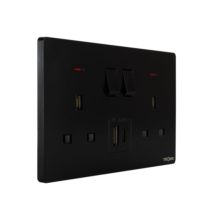 Tronic Twin Switch Socket With Usb + Type C 7 Tronic Twin Switch Socket With Usb + Type C