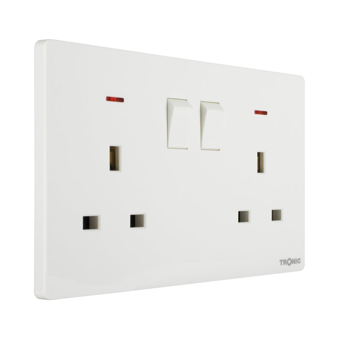 Tronic Twin Switch Socket With Neon 5 Tronic Twin Switch Socket With Neon