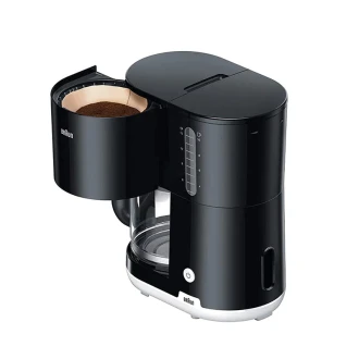Braun Coffee Maker Breakfast 1, 1000W Black AromaCafe OptiBrew System Automatic Shut Off Coffee Maker for up to 10 Cups KF101AI