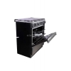 Delta Gas Cookers 80x55cm Gas Oven & Grill 5 Gas Burner Black Silver Steel DGC50B