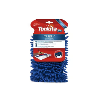Tonkita Curly Dust & Wash Flat Mop Refill, Deep Removal of Dirt, Stains or Spills from Parquet, Marble, Laminate, Wooden and Tiled Flooring TK790R Set of 2