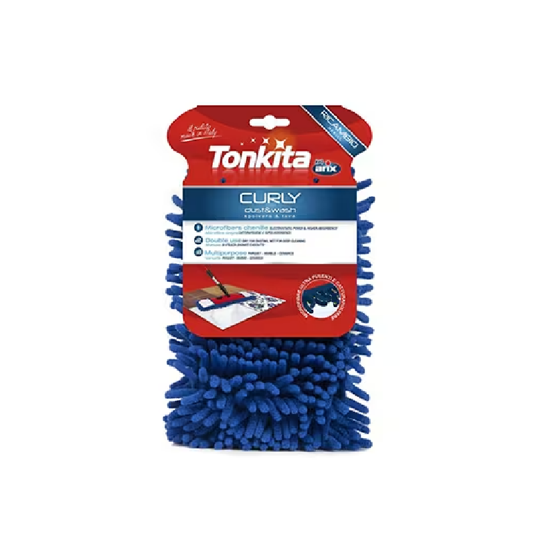 Tonkita Curly Dust &Amp; Wash Flat Mop Refill, Deep Removal Of Dirt, Stains Or Spills From Parquet, Marble, Laminate, Wooden And Tiled Flooring Tk790R Set Of 2