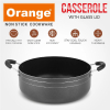 Orange Cook & Serve Non-Stick Casserole 24cm 3.8L with Glass Lid ONSC036
