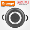 Orange Cook & Serve Non-Stick Casserole 16cm 1L with Glass Lid ONSC032