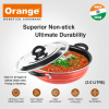 Orange Non-Stick Deep Kadai 4.5L with Stainless Steel Lid ONSC017