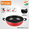 Orange Non-Stick Deep Kadai 3.5L with Stainless Steel Lid ONSC015
