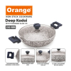 Orange Non-Stick Deep Kadai Stone Finish 24cm with Glass Lid Rockstar Series ONSC406