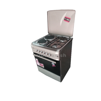 Westpoint Cooker 60x60cm, 2 Gas Burners, 2 Electric Plates with Electric Oven Inox WCER6622E0X