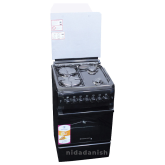 Westpoint Cooker 50x55cm, 2 Gas Burners, 2 Electric Plates with Electric Oven & Grill Black WCER5522E0N