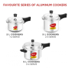 Pigeon Pressure Cooker 12l Deluxe Outer Lid Aluminium Sap 106 - Ergonomic Sturdy Handle Thermal Efficiency Special Alloy Safety Plug
