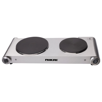 Nikai Hot Plate 188MM Double Steel Body 2500W NKTOE5N2 Overheat Protection System Power Indicator Light Adjustable Thermostat Control