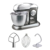 Nikai Kitchen Machine 6.5L Steel Bowl With Cover 1200W NSM650A Stainless Steel Bowl With Cover Metal Gear 3 Blades Whisk, Dough Hook & Beater 10 Speed With Pulse