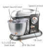 Nikai Kitchen Machine 6.5L Steel Bowl With Cover 1200W NSM650A Stainless Steel Bowl With Cover Metal Gear 3 Blades Whisk, Dough Hook & Beater 10 Speed With Pulse