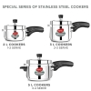 Pigeon Aluminium Pressure Cooker Set – 2L, 3L & 5L Outer Lid Durable Cookers for Fast Cooking SAP 12739