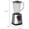 Moulinex Blender 2L Tritan Blender Jar with 2 Mills, 1200W, Titanium Coated Blades, 2x Blade Life, Powelix Life Technology, Stainless Steel Body, Backlit Speed Selector, Large Capacity Jar LM88HD27